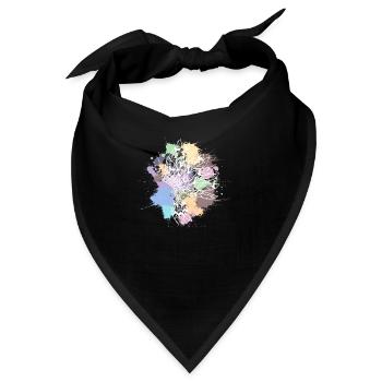 weißer indischer Kopfschmuck Pastellflecken - Bandana - Schwarz - Vorne