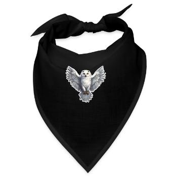 Schnee Eule - Bandana - Schwarz - Vorne