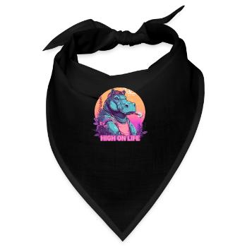 Hippos - High on Life - Bandana - Schwarz - Vorne