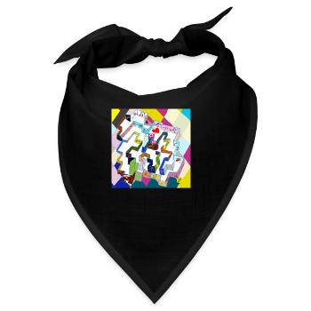 Altes mehrfarbiges Labyrinth v4.00 - Bandana - Schwarz - Vorne