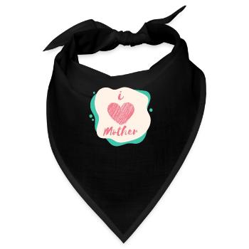 I love mother - Bandana - Schwarz - Vorne