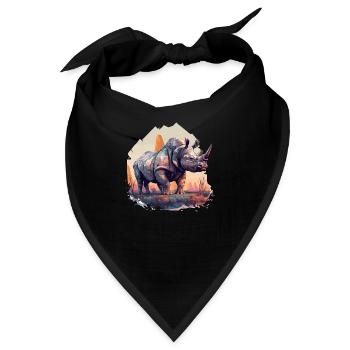 Rhino Rhinozeros - Bandana - Schwarz - Vorne