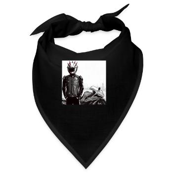 Motorrad Bleistiftzeichnung - Bandana - Schwarz - Vorne