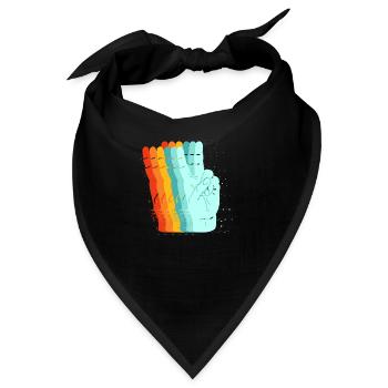 Friedens-Retro-Zeichen - Bandana - Schwarz - Vorne