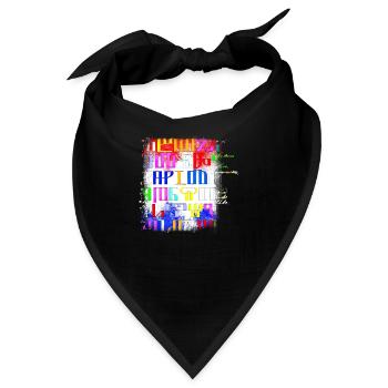 Glagoljica croatia hrvatska kroatia hrv font - Bandana - Schwarz - Vorne