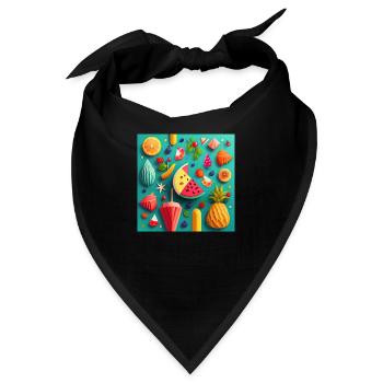 Summer Pattern - Bandana - Schwarz - Vorne