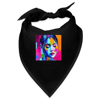 farbiges Gesicht - in Gedanken - Bandana - Schwarz - Vorne