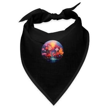 Blumen surreal - Bandana - Schwarz - Vorne