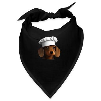 Dachshund Gastronom Hund Kochen Hunde Dackelwelpe - Bandana - Schwarz - Vorne
