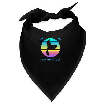 Rettet die Wale - Bandana - Schwarz - Vorne