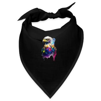 Adler Wasserfarbe - Bandana - Schwarz - Vorne