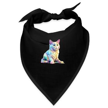 Obi die bunte Katze - Bandana - Schwarz - Vorne