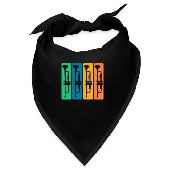 Sammlung antiker Trompeten - Jazzmusik - Bandana - Schwarz - Vorne