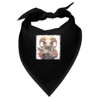 animal design cartoon sheep lion funny quote funny - Bandana - Schwarz - Vorne