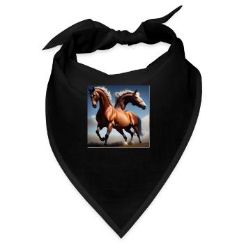 Wildpferde Hemd - Bandana - Schwarz - Vorne
