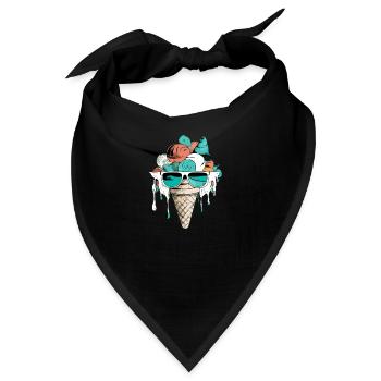 Erdbeer-Minz-Vanille-Eis - Bandana - Schwarz - Vorne