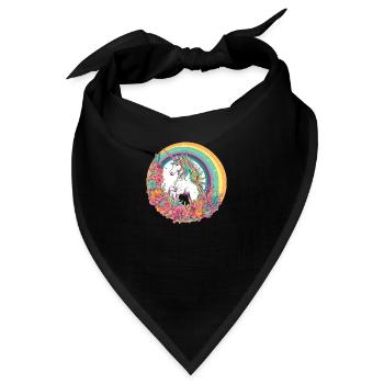 Verzauberter Regenbogen: Magisches Einhorn - Bandana - Schwarz - Vorne