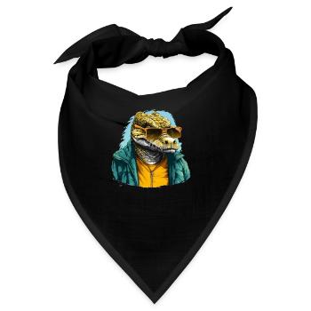 Streetstyle-Krokodil | Krokodil-Liebhaber - Bandana - Schwarz - Vorne