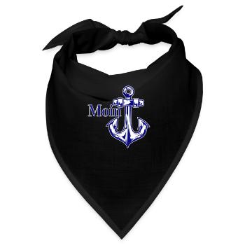 Moin mit Anker - Bandana - Schwarz - Vorne