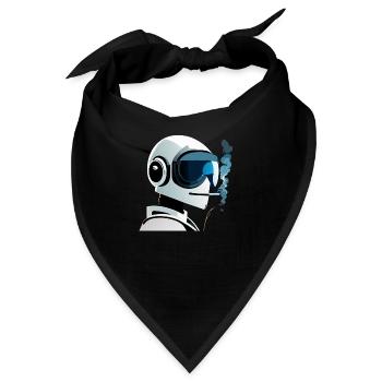 robot is smoking cigarette - Bandana - Schwarz - Vorne
