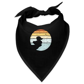 Gummi Quietscheente Bad Ente Klippe Sonne Mond - Bandana - Schwarz - Vorne