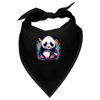 Niedlicher Panda - Bandana - Schwarz - Vorne