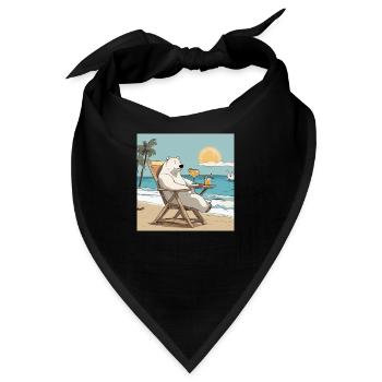 Eisbär bei Sonnenuntergang - Bandana - Schwarz - Vorne