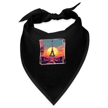 Eiffelturm - Bandana - Schwarz - Vorne