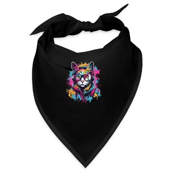 Urbane Katze - Bandana - Schwarz - Vorne