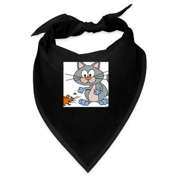 Katze und Maus - Bandana - Schwarz - Vorne