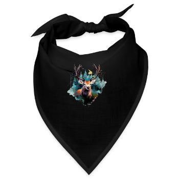 Hirsch - Bandana - Schwarz - Vorne