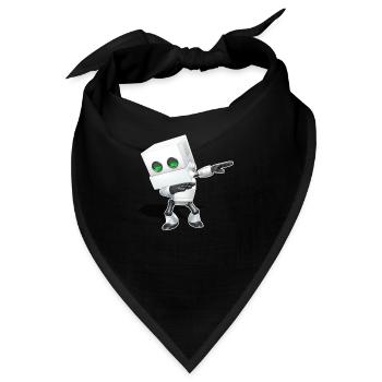 Dabbing Chibi Roboter - Bandana - Schwarz - Vorne