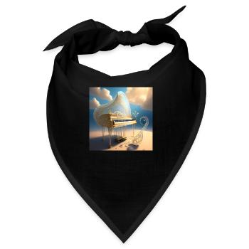 Klavier in luftiger Umgebung - Bandana - Schwarz - Vorne