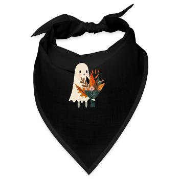 Geist mit Blumenstrauß - Bandana - Schwarz - Vorne