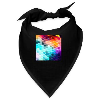 Bunter Hexagon-Rausch - Bandana - Schwarz - Vorne