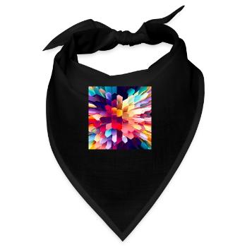 Bunter Hexagon-Rausch - Bandana - Schwarz - Vorne