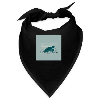 weniger plastik, mehr leben - Bandana - Schwarz - Vorne