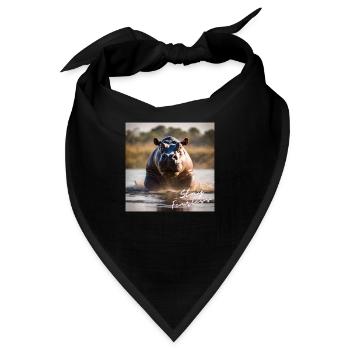 Stay Fearless - Nilpferd Design - Bandana - Schwarz - Vorne