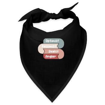 Anglers Glück | Optimist Pessimist Realist Angler - Bandana - Schwarz - Vorne