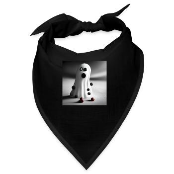 Geist aus Zucker und Fondant für Halloween - Bandana - Schwarz - Vorne