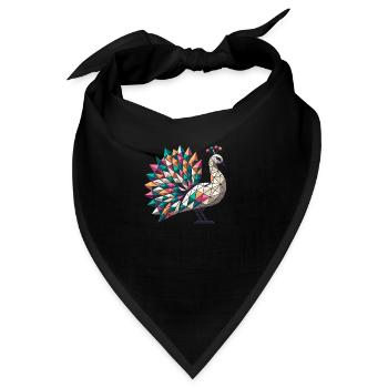 Pfau //peacock - Bandana - Schwarz - Vorne