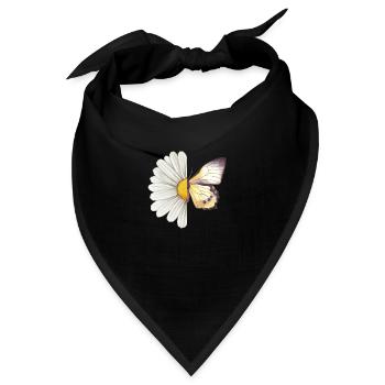Gänseblümchen-Schmetterling - Bandana - Schwarz - Vorne