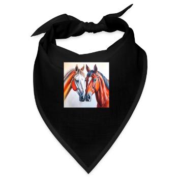 Pferdekopf#Pferde - Bandana - Schwarz - Vorne