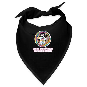 Dicke Einhörner tanzen besser - Bandana - Schwarz - Vorne