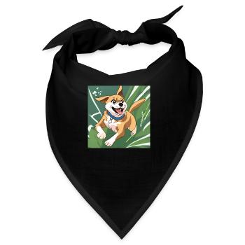 Fröhlicher Laufhund - Bandana - Schwarz - Vorne