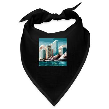 Arrival in Miami over water (Miami Collection) - Bandana - Schwarz - Vorne