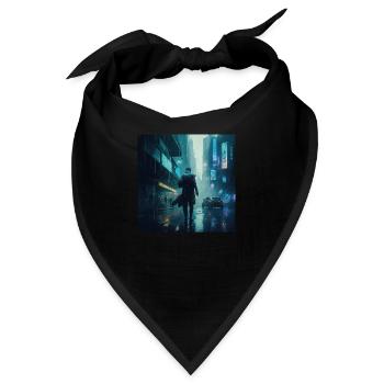Cyberpunk Regen - Bandana - Schwarz - Vorne