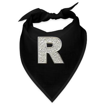 R, letter, letter R, initial, initial R, monogram, - Bandana - Schwarz - Vorne