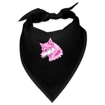 Rosa Wolfskopf - Bandana - Schwarz - Vorne