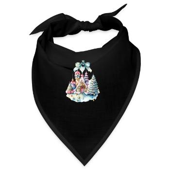 sanfte Pastell- Winterlandschaft 💕 - Bandana - Schwarz - Vorne